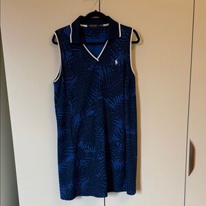 Ralph Lauren Navy Palm Print Golf Dress